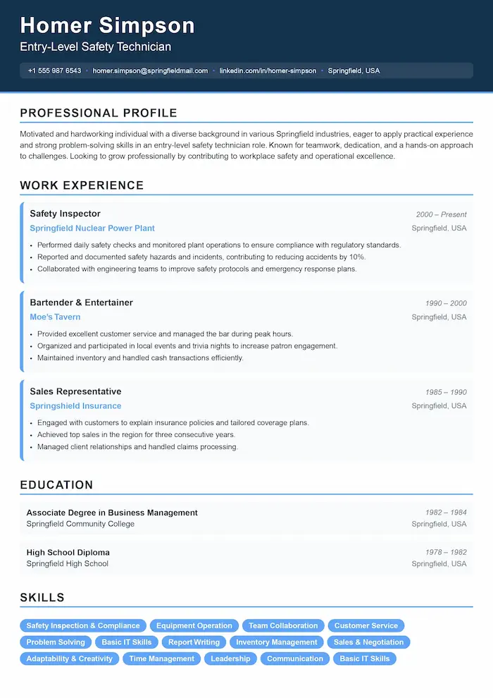 Corporate CV template - Professional design for business environments