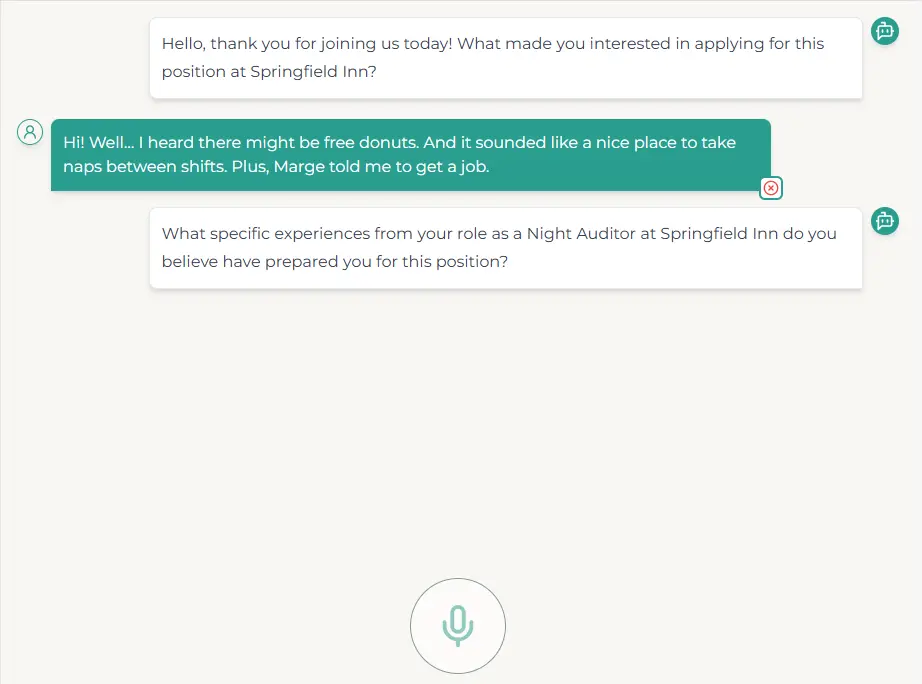 Interactive CV AI job interview simulator